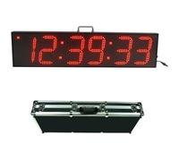 Digital LED Timer, 8 Inch Outdoor Waterproof Race Clock With Remote, Double-Sided Display For Countdown/Countup, For Sports Events, Schools, Gyms (Includes Case & Brackets)(Clock+Suitca se)