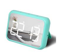 Digital LED Timer Stopwatch with Mirror Screen, Visual Count Down & up Timers for Kitchen Cooking, Magnetic Suction/Wall Hanging/Stand on Table, Easy for Kids, Night Light, Loud or Silent (Green)