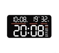 Digital LED Wall Clock with Large Screen, Dual Alarms Scheduled by Day, Countdown Timer, Temperature and Humidity Readings, Stopwatch and Calendar for Multiple Uses (white)
