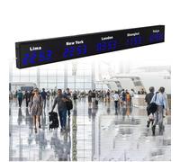 Digital LED World Clock - Displays 3 to 5 City Time Zones Simultaneously, Perfect for Home Office, Hotel Lobby, and Airport Terminal