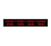 Digital LED World Clock, Multi Time Zone Wall Clock for Office and Hotels, Changeable Cities, Aluminum Alloy Shell, Perfect for Multinational Enterprises