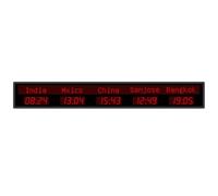 Digital LED World Clock, Multi Time Zone Wall Clock for Office and Hotels, Changeable Cities, Aluminum Alloy Shell, Perfect for Multinational Enterprises