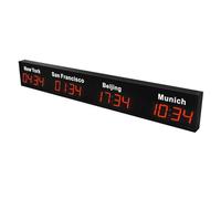 Digital LED World Clock - Multiple Time Zone Display for 3 to 5 Cities, Ideal for Hotels, Enterprises, and Airports