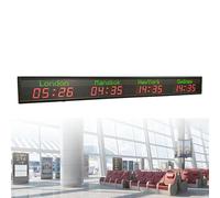 Digital LED World Clock with Adjustable Brightness, Multiple Time Zones Display, Wall Mountable for Home or Office