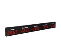 Digital LED World Clock with HD Display, Multiple Time Zones for Hotels and Multinational Enterprises, Wall Mounted Electronic Clock