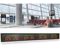 Digital LED World Clock with Multi-Time Zone Display for Multinational Enterprises and Global Offices