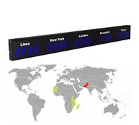 Digital LED World Clock with Multiple Time Zones, Wall Mounted for Hotels and Multinational Corporations