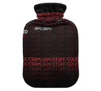 Digital Letters Red Black Water Bottle for hot Water with Soft Cover, 1L Water Bag for Neck Shoulder Warmer