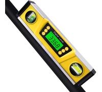 Digital Level and Protractor, 10 Inch IP54 Protected Electronic Bubble Inclinometer Angle Finder Gauge-Yellow