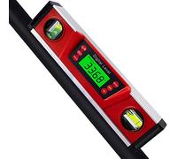Digital Level and Protractor, 10 Inch IP54 Protected Electronic Bubble Inclinometer Angle Finder Gauge with Large LED Backlight Display & Magnetized V-Groove Base Carrying Bag Included