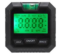 Digital Level Box Angle Finder, Woodworking Electronic Protractor with Horizontal Bubble, Magnetic Digital Level for Machine Tool Work, ABS Material with Clear Display (Black)