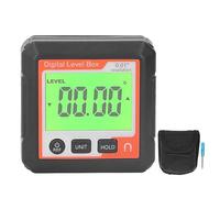 Digital Level Box, High Accuracy Digital Angle Gauge with Magnetic Base, 0.01° Precision Digital Protractor Inclinometer for Woodworking Construction Auto Repair (Orange White)