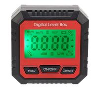 Digital Level Box Magnetic Angle Finder, LCD Inclinometer Protractor with Absolute/Relative Mode, High Precision Gauge for Carpentry, Masonry, and Building Layout (Red)