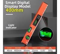 Digital Level with LED Display, Angle Measurement 0.059° and 0.01% Accuracy, Magnetic Design for Ferrous Surfaces, 40mm 60mm Aluminum Alloy Construction 400mm