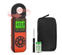 Digital Light Meter, Handheld Luxmeter Measuring Range 0.01~400,000 Lux, 270°Rotate Sensor & Temperature Test, Photometer Illuminance Tester for Plants, Greenhouse, Studio Brightness Measurement