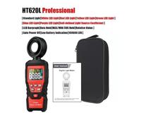 Digital light meter, HT620 HT620L Digital Luxometer High Accuracy Professional 180° With Rotatable Lignt Sensor Lux Photometer for Garden Indoor Plants, Photography(HT620L With LED)