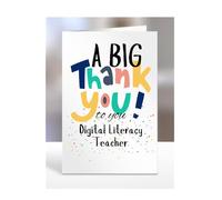 Digital Literacy Teacher card, Thank You, Thanks, Thankyou, Miss you Goodbye, Farewell, Gifts for men, women, presents for Christmas, female, male, A5-150_55
