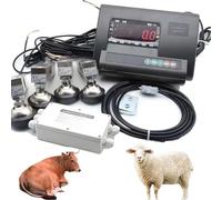 Digital Livestock Scale Kit, 5T Steel Beam Compression Load Cell Floor Scale for Cattle Pigs Horses Sheep with Indicator, Tare, Accumulation, Zero-Setting, Weight-Lock
