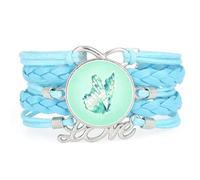 Digital,Lucky,Butterfly,Diffraction,Adjustable,Leather,Braided,Bracelet Blu