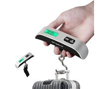 Digital Luggage Scale 50KG/110lb - Portable Hanging Travel Weigher with Temperature Function Suitcase Weight Scale for Travel