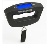 Digital Luggage Scale 50kg Max - LCD Display, 10g Accuracy, Travel Weight Scale with Nylon Strap & Buckle - Compact 8x13cm - Requires 2x AAA Batteries (Not Included)