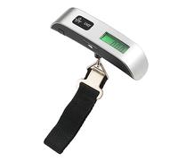 Digital Luggage Scale - Travel Scales for Luggage with Tare Function & Battery - 50kg/110lb Suitcase Weighing Scales - Holiday Essentials for Flights & Cruises (Silver)