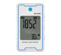 Digital Lux Meter Plastic Metal 7x4cm White Case | Wide range 0.1-999900Lux, flicker test 0-99%, for frequency 10Hz-10kHz, precise detection