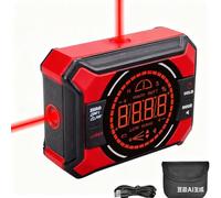 Digital Magnetic Angle Gauge with Laser, (Class 2, 1mW Power Output) 3-in-1 Mini Angle Finder, Rechargeable Digital Level with Backlit LED Display, Inclinometer Protractor for for Woodworking Red
