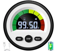 Digital Magnetic Kitchen Timer for Cooking, Rechargeable, Black | Silent/Loud Alarm, Memory Function, Visual LED Rotating Countdown & Count-up Timer, for Home Classroom Study Gym Office