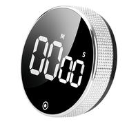 Digital Magnetic LED Display Visual Timer Countdown Countup Kitchen Timers Adjustable Volume Productivity for Classroom Cooking Fitness Baking Studying Ease of Use in a Stylish Sliver