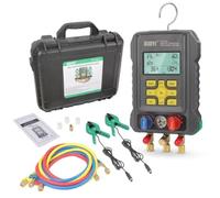 Digital Manifold Gauge for 93 Refrigerant Digital Manifold Gauge Set HVAC Pressure&Temp Test Air Conditioning Tools & Equipment Supercooling/Superheating Test HVAC Digital Gauges with 3.5"LCD Display