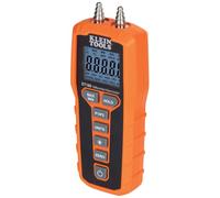 Klein Tools ET180 Digital Manometer, Air and Gas Pressure Tester, Differential Dual Port Pressure Gauge, Large LCD Display with Backlight ,Orange/Black