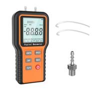Digital Manometer, Dual-Port Gas Pressure Tester for HVAC, Range ±206.8mbar | ±0.3% FSO, Data Logging, Max 100 Data Sets, 12 Selectable Units, Backlit LCD Display, Easy to Carry