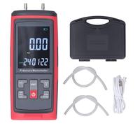 Digital Manometer Pressure High Accuracy Differential Air Pressure Tester with Data Recording LCD Backlight for Industrial Laboratories HVAC Systems ABS Material 2 Hoses Included