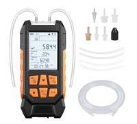 Digital Manometer, Professional Differential Pressure Gauge -100-200Kpa Measuring Range Air/Gas Pressure Tester, Dual-Port HVAC Manometer,10 Selectable Units,Accuracy±0.3% FS