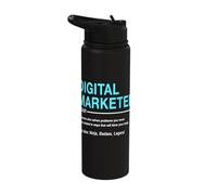 Digital Marketer Noun Online Marketing Analyst Consultant Stainless Steel Insulated Water Bottle