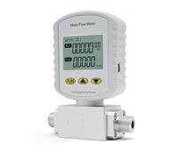 Digital Mass Flow Meter 1/8" NPT for Gas, 100-10L/min Range, ±2.0% Accuracy, 0.8 MPa Pressure, LCD Display, Rotatable for Air, Oxygen, Nitrogen Measurement