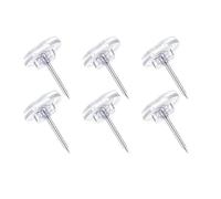 Digital Measure 100pcs Push Pins Clear Plastic Head Steel Point Clear Flat Drawing Pins Wall Stick with for Photos Pinboard Bulletin Board Fabric Angle Plate Compatible (, One Size)