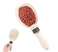 Digital Measuring Spoon Scale, Handheld Electronic Measuring Scoop Food Weight Measuring Digital Spoon 800g / 1g High Precision with LCD Screen for Kitchen Gadgets and Daily Meals(Off-White)