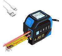Digital Measuring Tape, 4 in 1 Laser Tape Measure with Laser Level, 16Ft/100m Digital Meter Tools with Large LCD Display for DIY and Professional Use