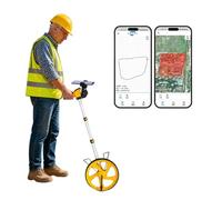 Digital Measuring Wheel with App & Backlit Display - Smart Area/Cost Estimation, DXF Export, Bluetooth Mapping - Telescoping Handle with Storage Bag - for Landscaping, Construction, Paving