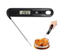 Digital Meat Thermometer Probe for Cooking 3S Instant Read with Foldable Pop-up Probe Ambidextrous Kitchen Food Thermometer Waterproof Food Probe for Cooking, Baking, BBQ, Grill, Oven, Kitchen-Black