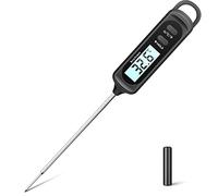 Digital Meat Thermometer Probe, hoyiours Black Cooking Thermometer with Backlit LCD and Magnet, Kitchen Food Thermometer Probe Digital for Bread Baking, Candy, Water and Liquid Temperature…