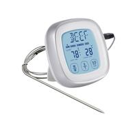 Digital Meat Thermometer, Touchscreen Meat Thermometer, Full Waterproof Cooking Grill BBQ Thermometer with Stainless Steel Long Food Temperature Probe, for Oven, Candy, BBQ(Without Battery)
