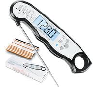 Digital Meat Thermometer, Waterproof Instant Read Food Thermometer for Cooking and Grilling, Kitchen Gadgets, Accessories with Backlight & Calibration for Candy, BBQ Grill, Liquids, Beef, Turkey…