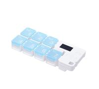 Digital Medicine Box, Automatic Alarm Weekly Reminder, 7 Compartments Small Medication Tray for Home, Organizer with Timer, Pill Storage Device for Men Women Seniors, Travel Medication Keeper