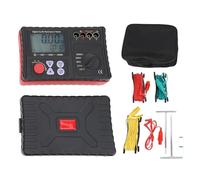 Digital Megohmmeter 0 to 2000ohm, Insulation Tester with LCD Backlit Display, High Accuracy Megohm Meter for Electrical Testing, Includes Test Cables and Auxiliary Pins