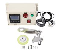 Digital Meter Counter Double Row 6 Digit Counting Length Meter Counter with Wheel Spring Bracket AC100-240V for Fabric Textile Printing