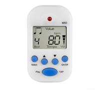 Digital Metronome Clip On, 30-280 BPM LCD For Tempo with Tap Function, 0-9 Beat Patterns, 3.5mm Jack for Guitar Piano Violin Practice, Portable Musician Tool(White)