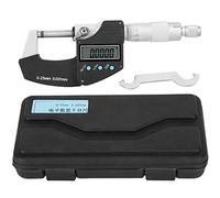 Digital Micrometer Large Screen High Precision 0.001mm Accuracy 0 to 25mm Range Metric Imperial Conversion for Engineers Mechanics Stainless Steel Carbide Probe